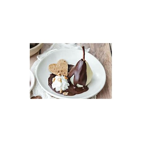 poire pochée chocolat