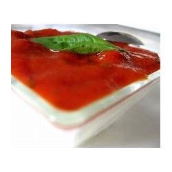 panna cotta chèvre coulis de tomates