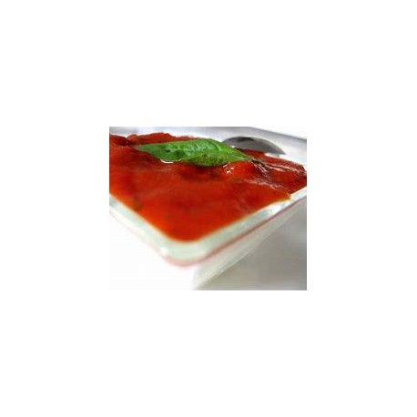 panna cotta chèvre coulis de tomates